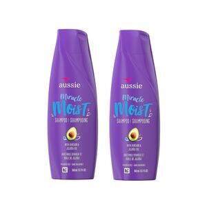 2 Pack AUSSIE Miracle Moist Shampoo Avocado Jojoba Oil For Dry Hair 12.1 oz each